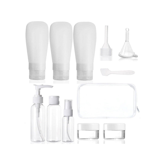 11-Piece Travel Bottle Set for Toiletries - Clear