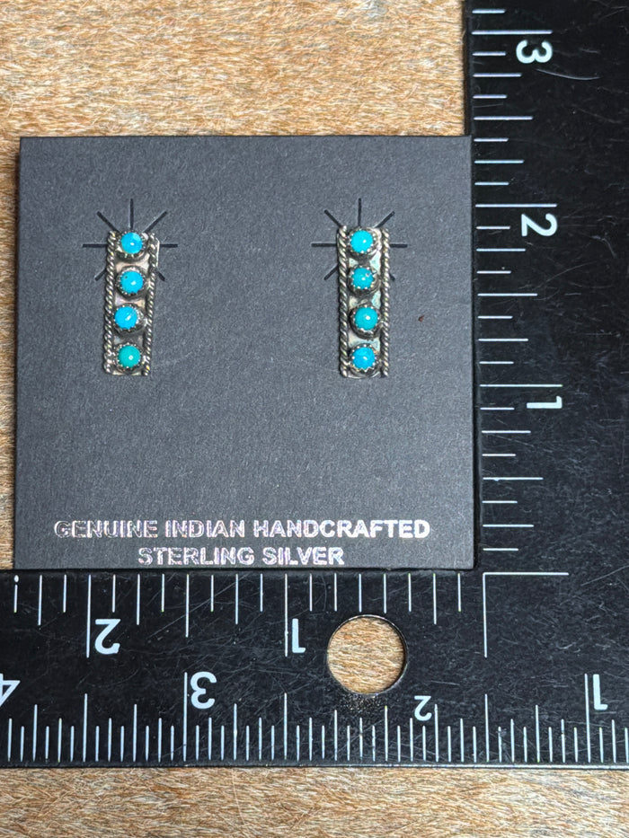 4 Stone Kingman Post Earrings
