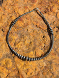 4mm-12mm Graduated Rondelle/Saucer Bead Sterling Silver Pearl Necklace “The Fancy Necklace”