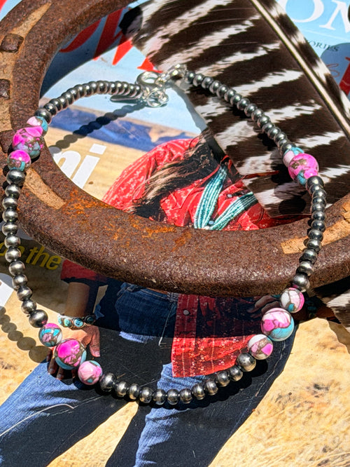 4mm-8mm Graduated Cotton Candy Necklace
