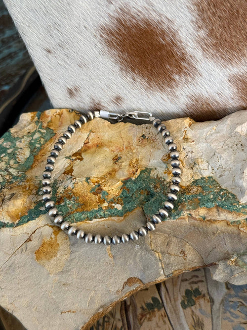 4mm Sterling Silver Pearl Bracelet