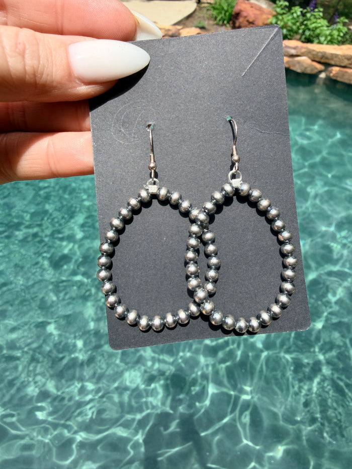 4mm Sterling Silver Pearl Hoop Earrings
