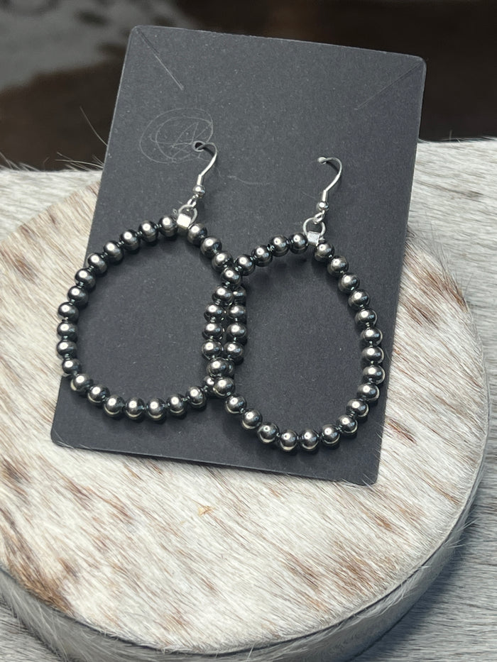 4mm Sterling Silver Pearl Hoop Earrings