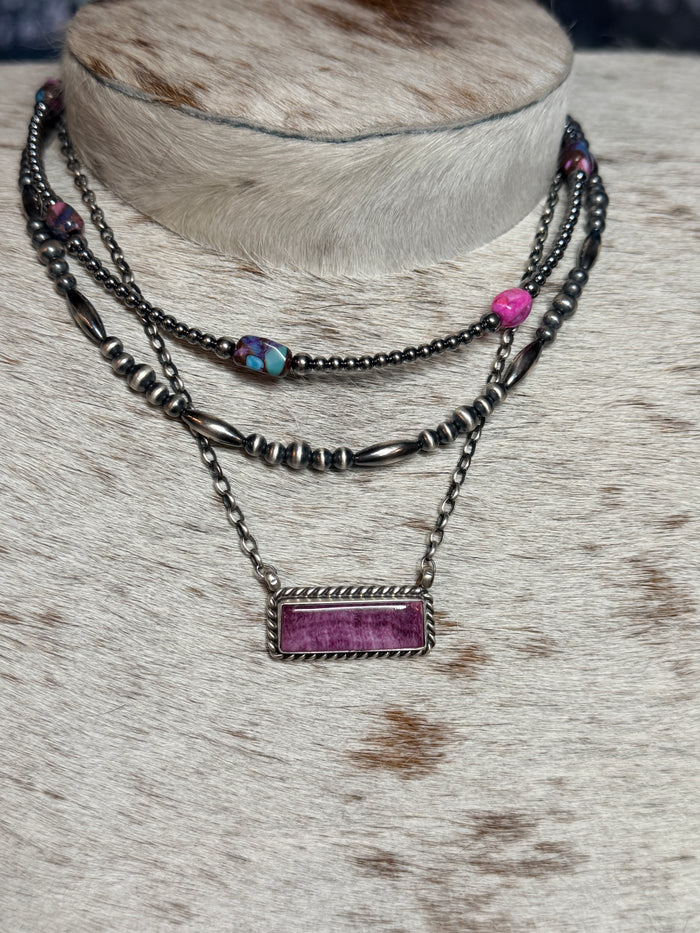 5 Cotton Candy Turquoise Necklace and Sterling Silver Pearls