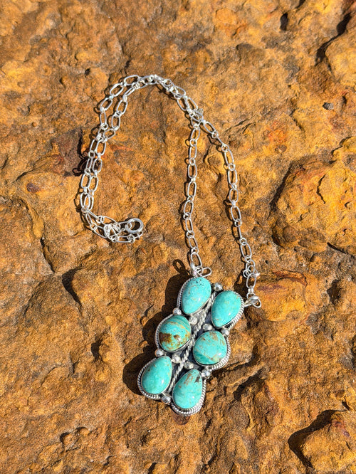 6 Stone Tyrone Turquoise Necklace