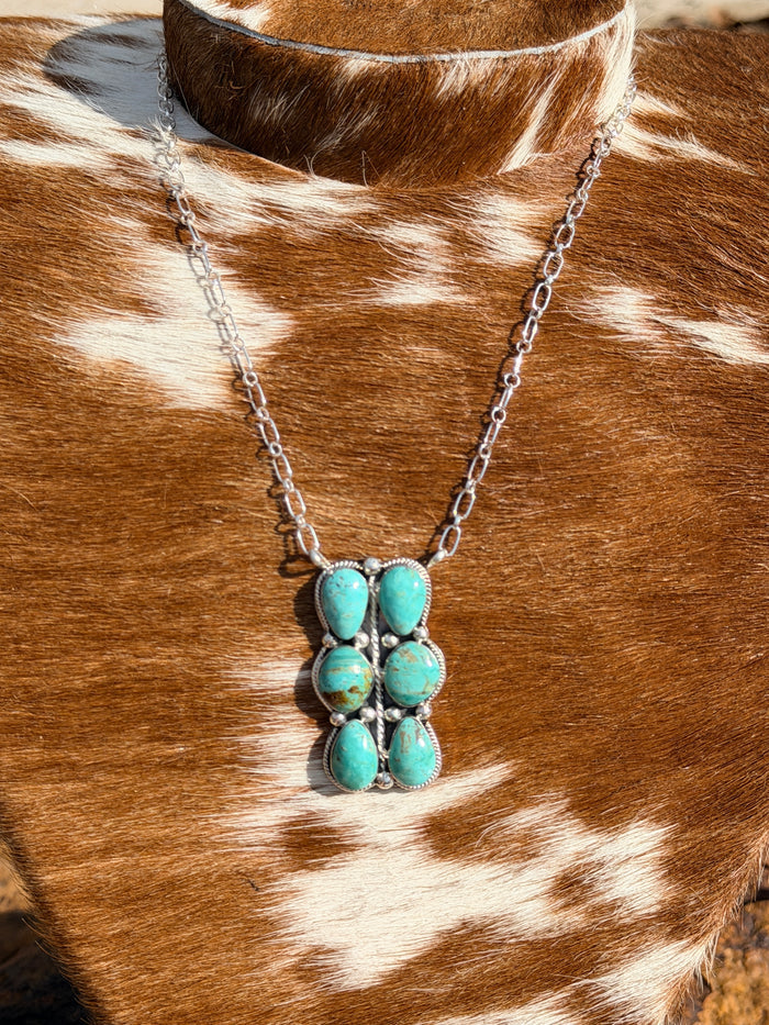 6 Stone Tyrone Turquoise Necklace