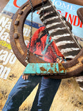 #8 Turquoise Inlaid Bar 16" Necklace by Brandon Etsitty, Navajo