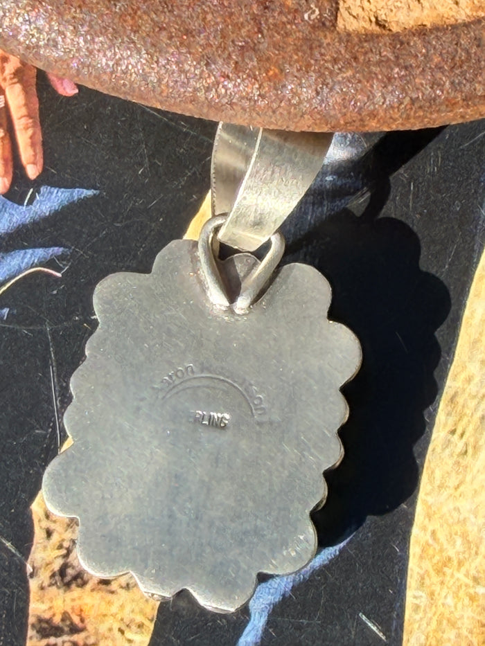 Aaron Robertson Navajo White Buffalo Pendant