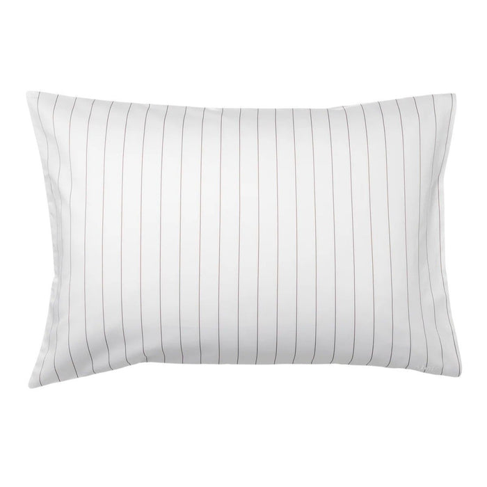 Abate Sengetøy Pinstripe Gråbrun