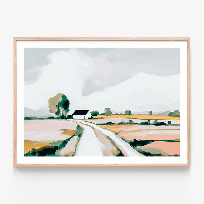 Abstract Australia 2 wall art print in oak frame