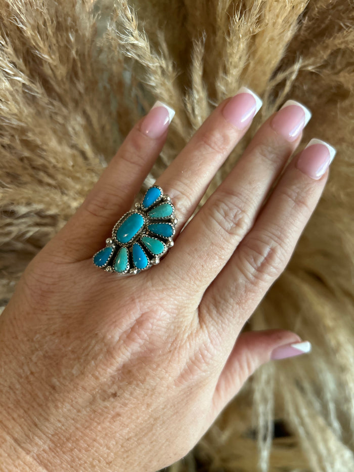 Adjustable Kingman Native Ring