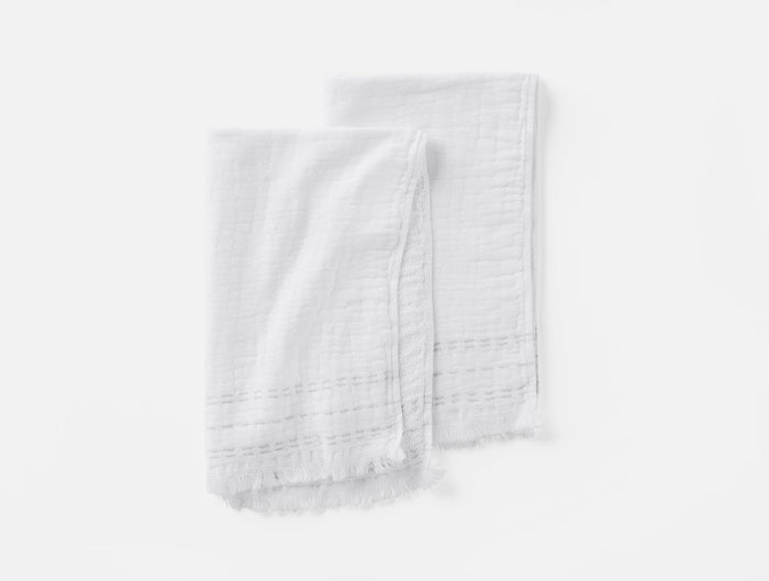 Alder Organic Hand Towel, Set of 2 | Alpine White w/Fog