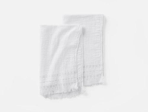 Alder Organic Hand Towel, Set of 2 | Alpine White w/Fog