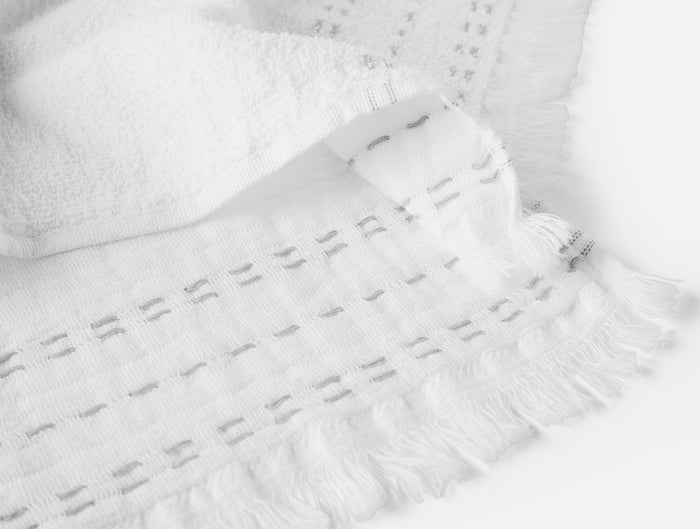 Alder Organic Hand Towel, Set of 2 | Alpine White w/Fog