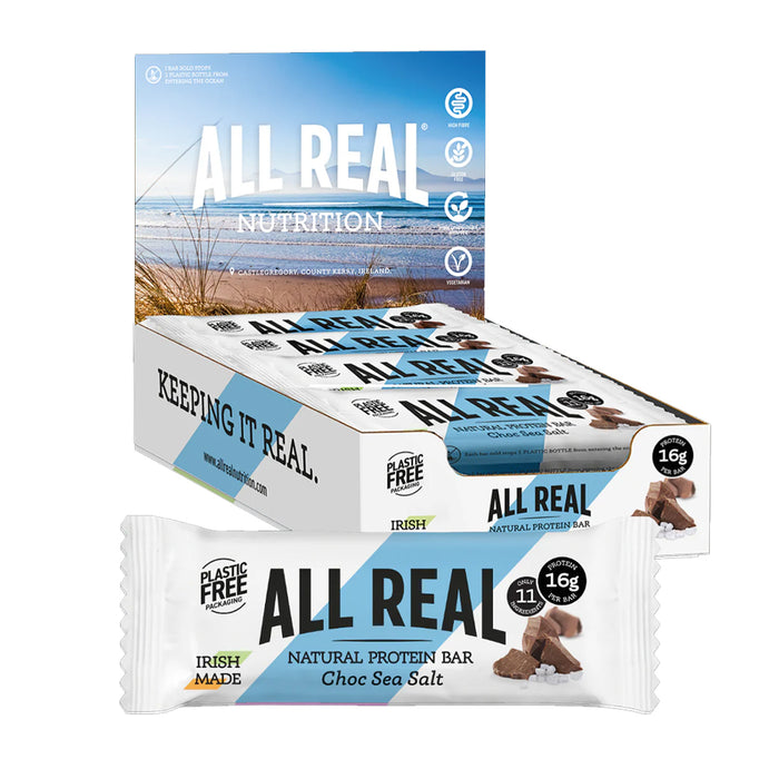 All Real Nutrition Choc Sea Salt Protein Bar 12 Pack