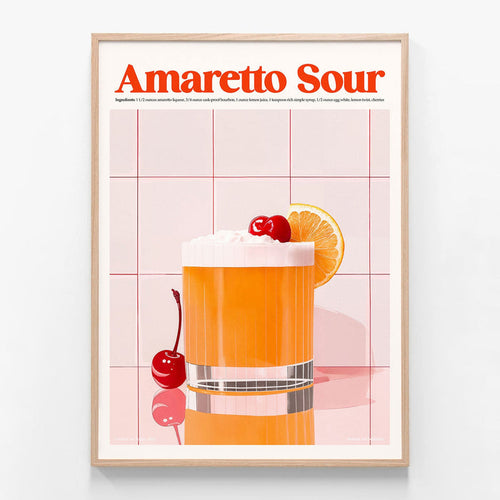 Amaretto Sour oak framed print