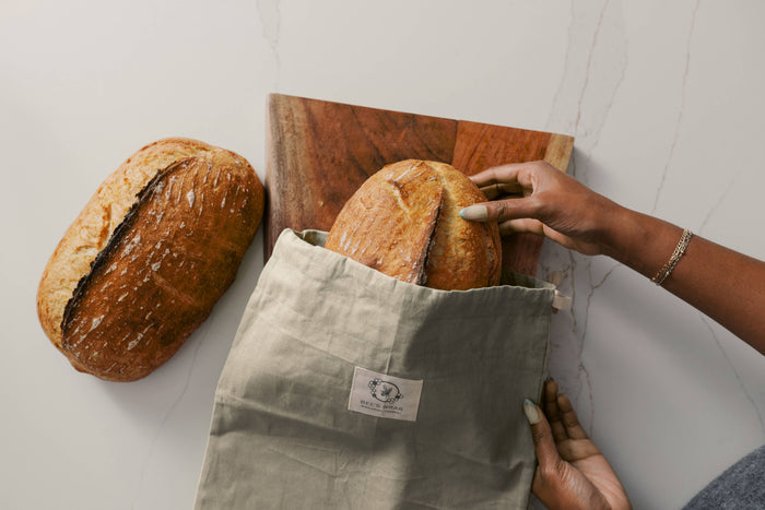 Artisan Bread Bag-Natural, Bakery Lane lined