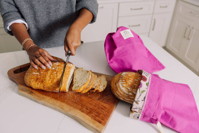 Artisan Bread Bag-Natural, Bakery Lane lined