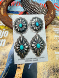 Authentic Concho Style Post w/ Dangle & Turquoise Earrings