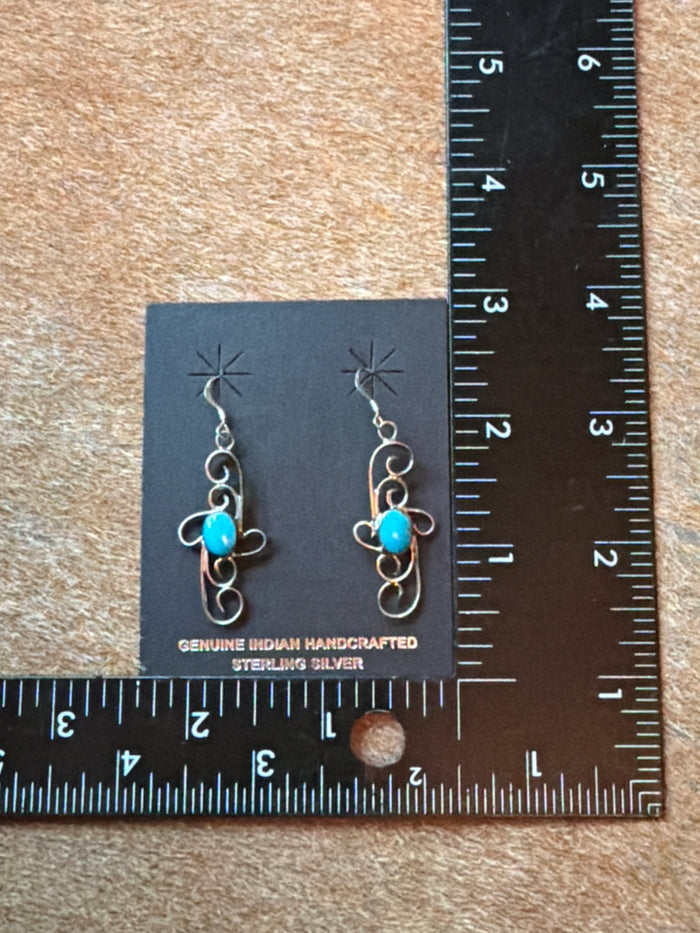 Authentic Danity Native Made Cross Turquoise Earrings by Sheena Jack