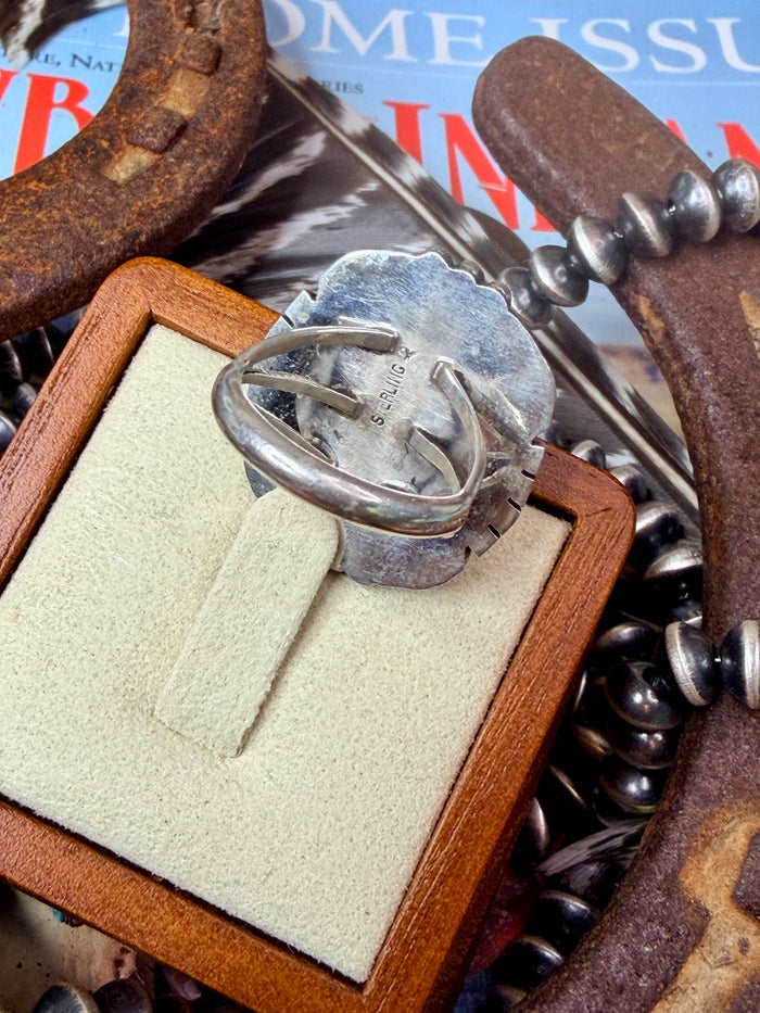 Authentic Gaspeite Ring size 7.5 by Samuel Yellowhair