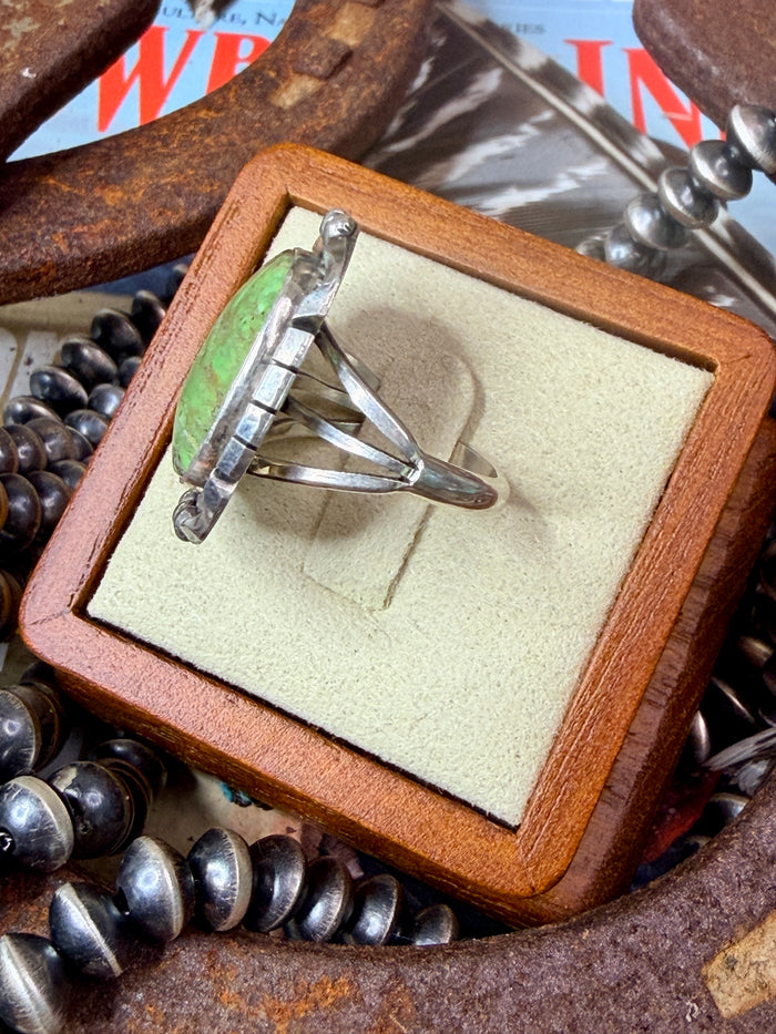Authentic Gaspeite Ring size 7.5 by Samuel Yellowhair
