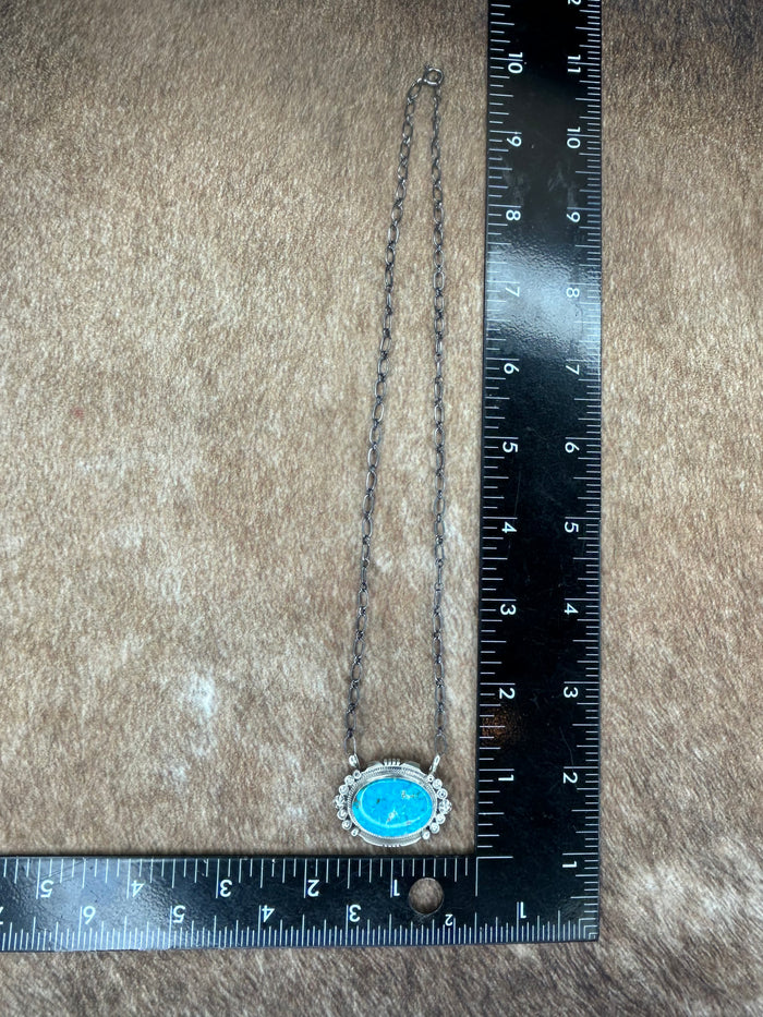 Authentic Gorgeous Bright Turquoise with Silver Detail by Daniel Benally