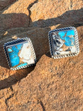 Authentic Ice Blue Dahlia Studs by Judith Dixon