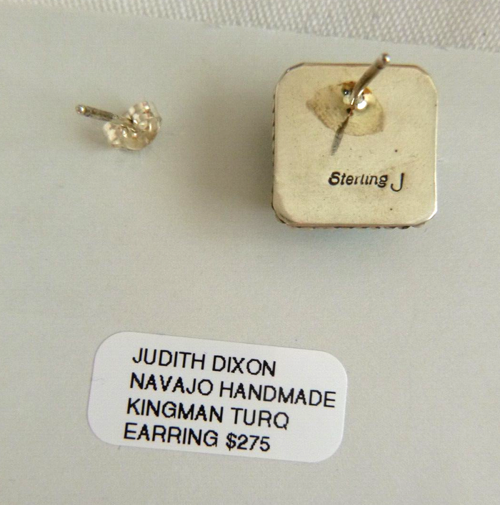 Authentic Ice Blue Dahlia Studs by Judith Dixon