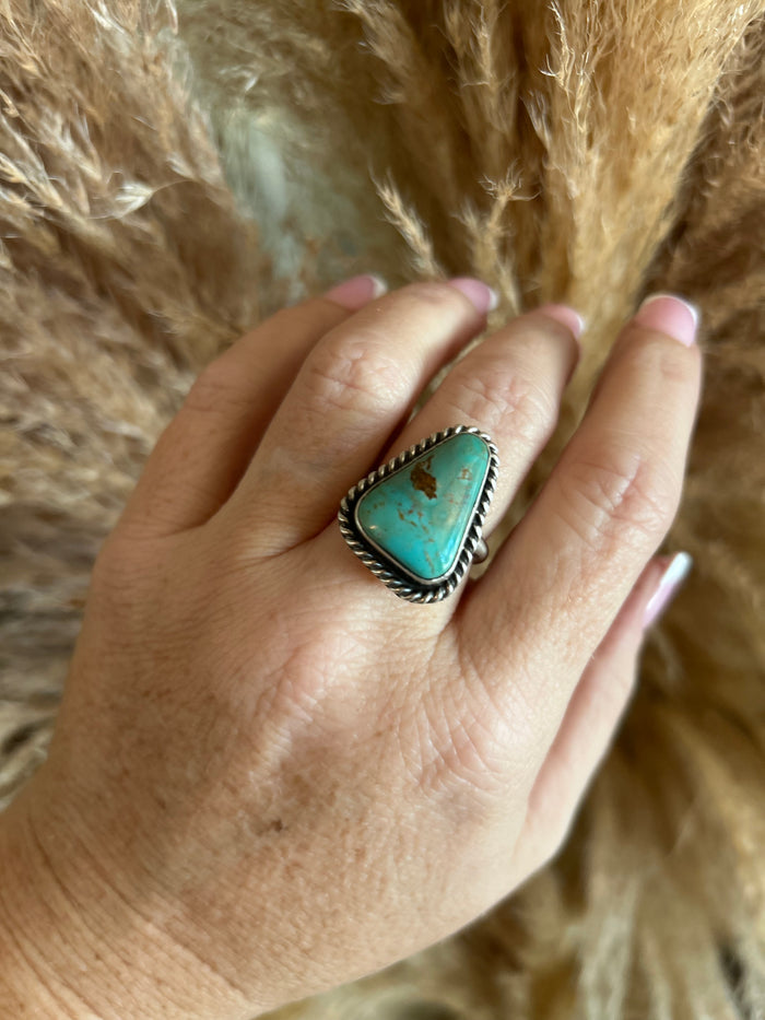 Authentic Johnny Dixon Adjustable Turquoise Ring