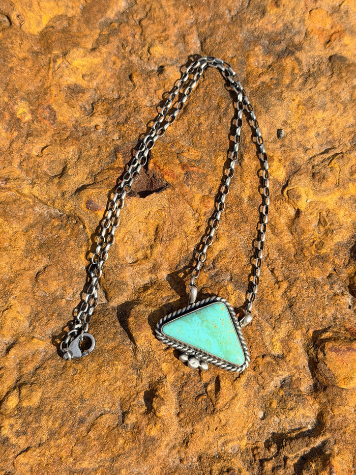 Authentic Judith Dixon Turquoise & Sterling Silver Cluster Necklace