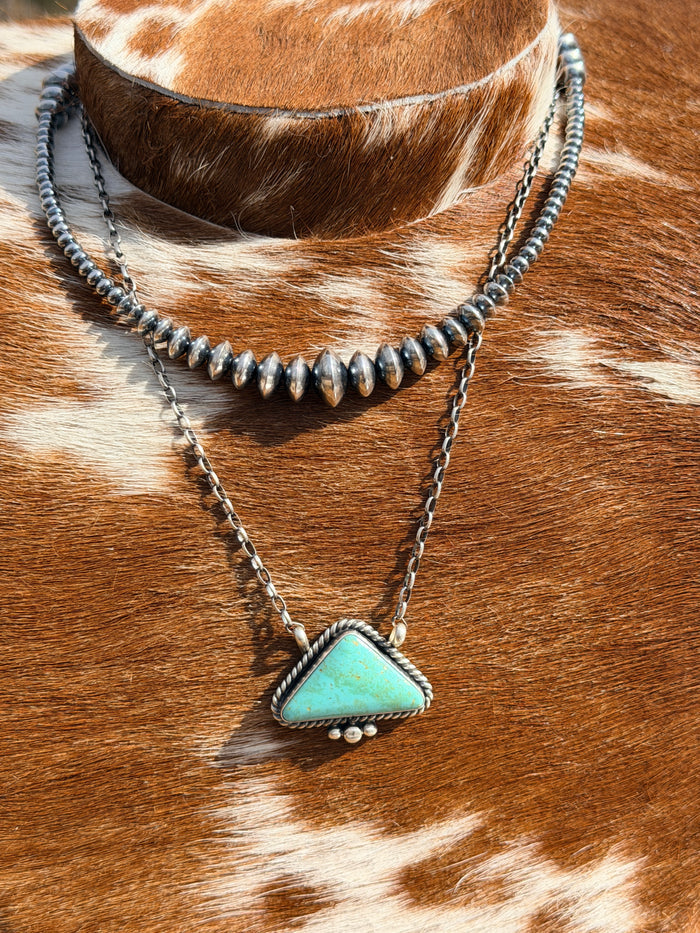 Authentic Judith Dixon Turquoise & Sterling Silver Cluster Necklace