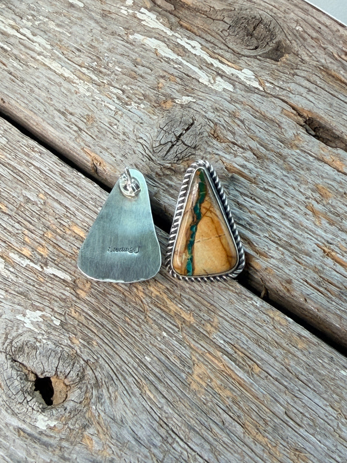 Authentic Native American Sterling Silver Royston Ribbon Post Earring's By Judith Dixon