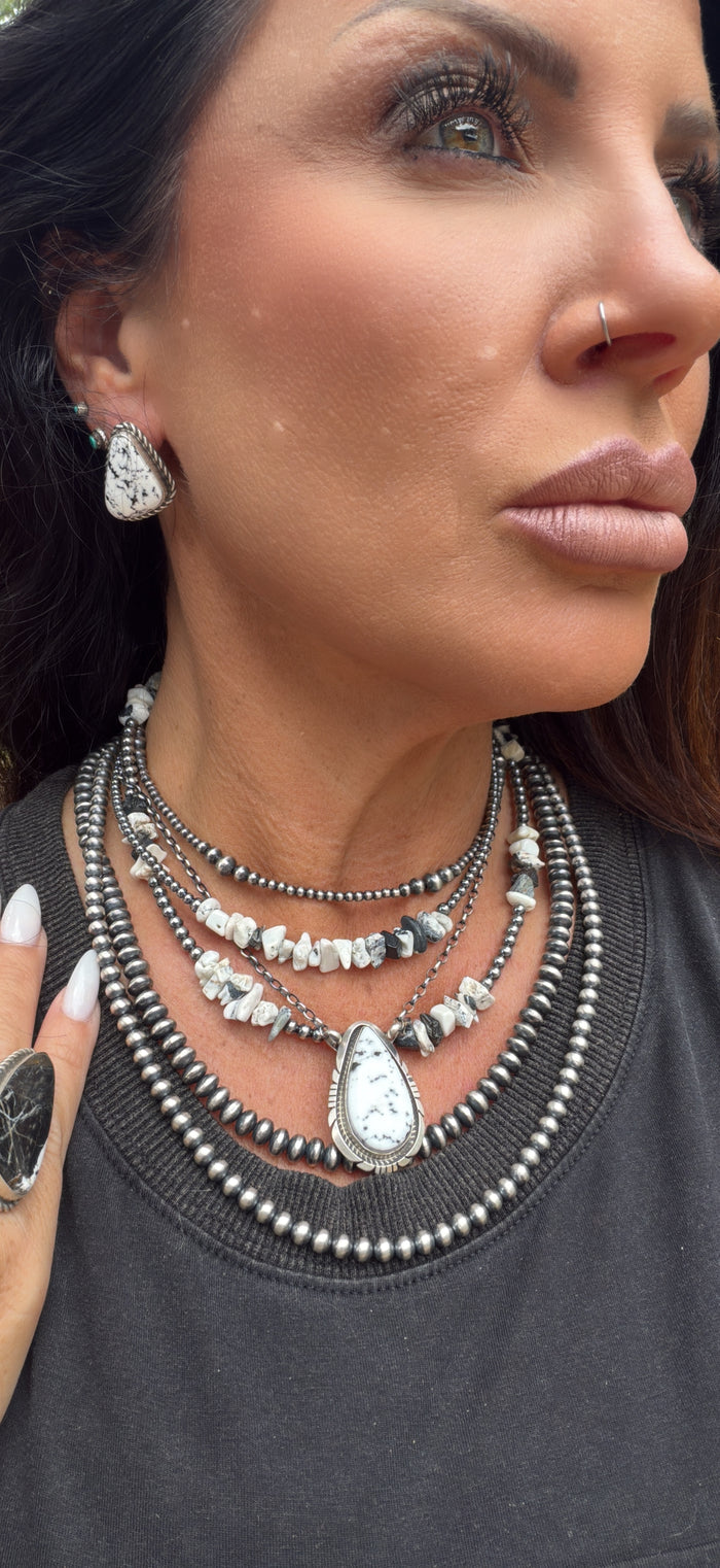 Authentic Native American White Buffalo Stone Post Earring's By C.Belone