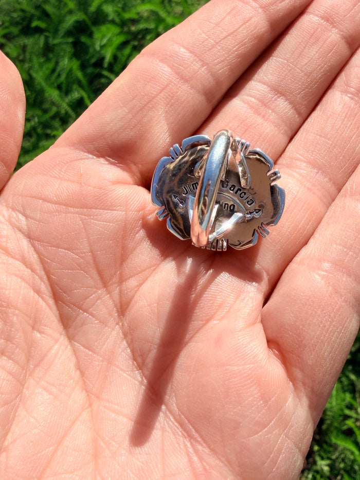 Authentic Navajo Sterling Silver Turquoise Ring By Jimmy Garcia size 6.5