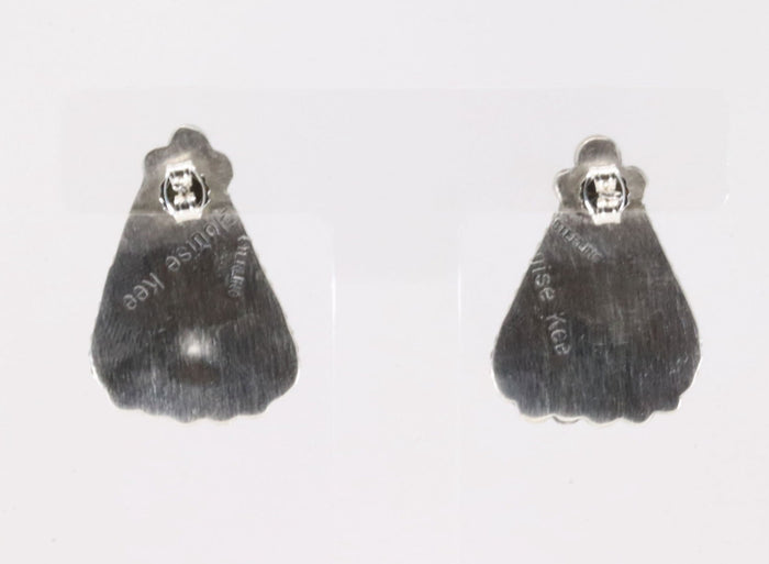 Authentic Navajo Wild Horse Studs with Rope Border and Sterling Silver Beading