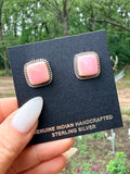 Authentic Pink Conch Shell Studs