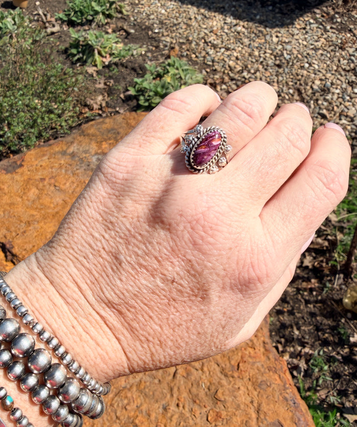 Authentic Purple Spiny Ring by Marita Martinez size 9.5