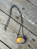 Authentic Sterling Silver Navajo Oval Bumblebee Jasper Necklace by Sheryl Martinez