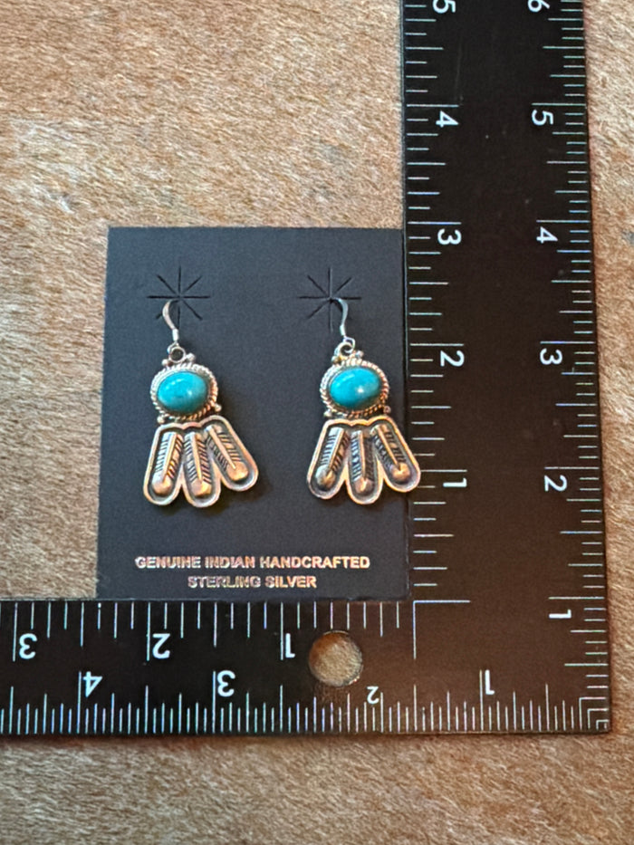 Authentic Turquoise and Feather Earrings