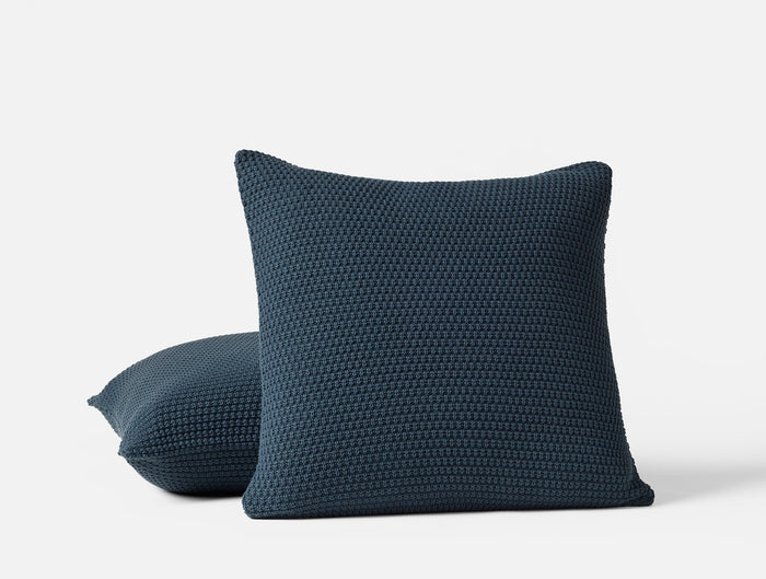 Avalon Organic Knit Decorative Pillow Cover | Twilight Blue