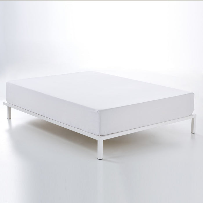 Bajera ajustable percal blanco escena de cama