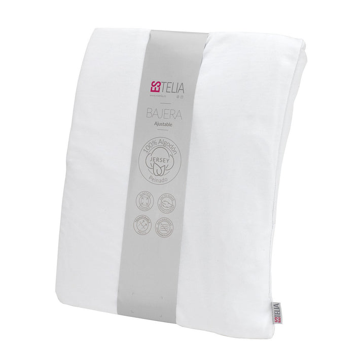 Bajera ajustable de punto elástico Jersey blanco, presentación en bolsa de tela