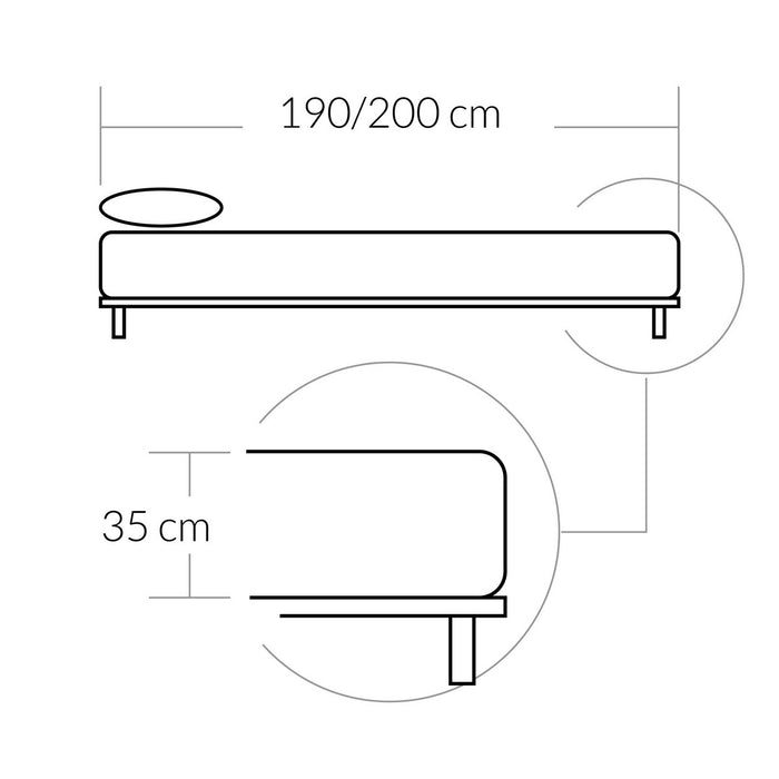 Bajera ajustable algodón alto de 35 cm