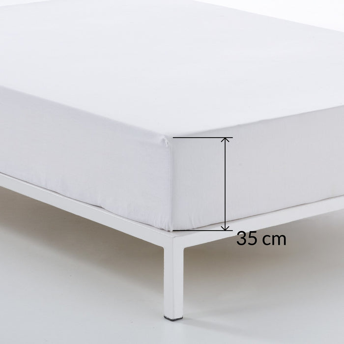 Bajera largo 210 alto 35 cm percal blanco detalle de la esquina