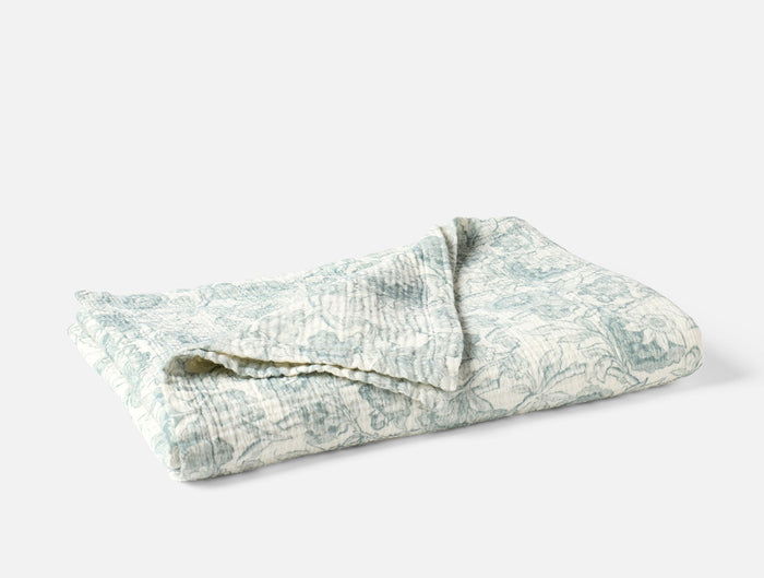 Balboa Organic Matelasse Print Throw - Coyuchi | Undyed w/Dew