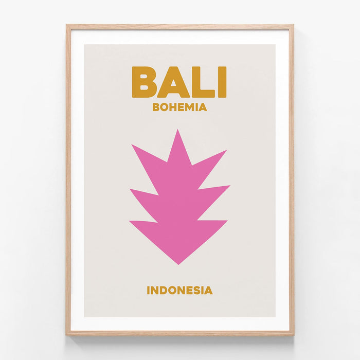 Bali Bohemia oak framed art print