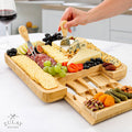 Bamboo Cheese Board with Cutlery & Drawer