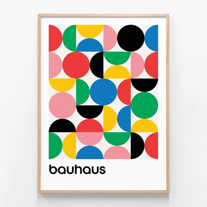 Bauhaus Colours 3 oak framed print