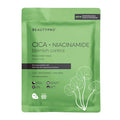 Green facial sheet mask packaging with 'BEAUTYPRO' branding on a white background